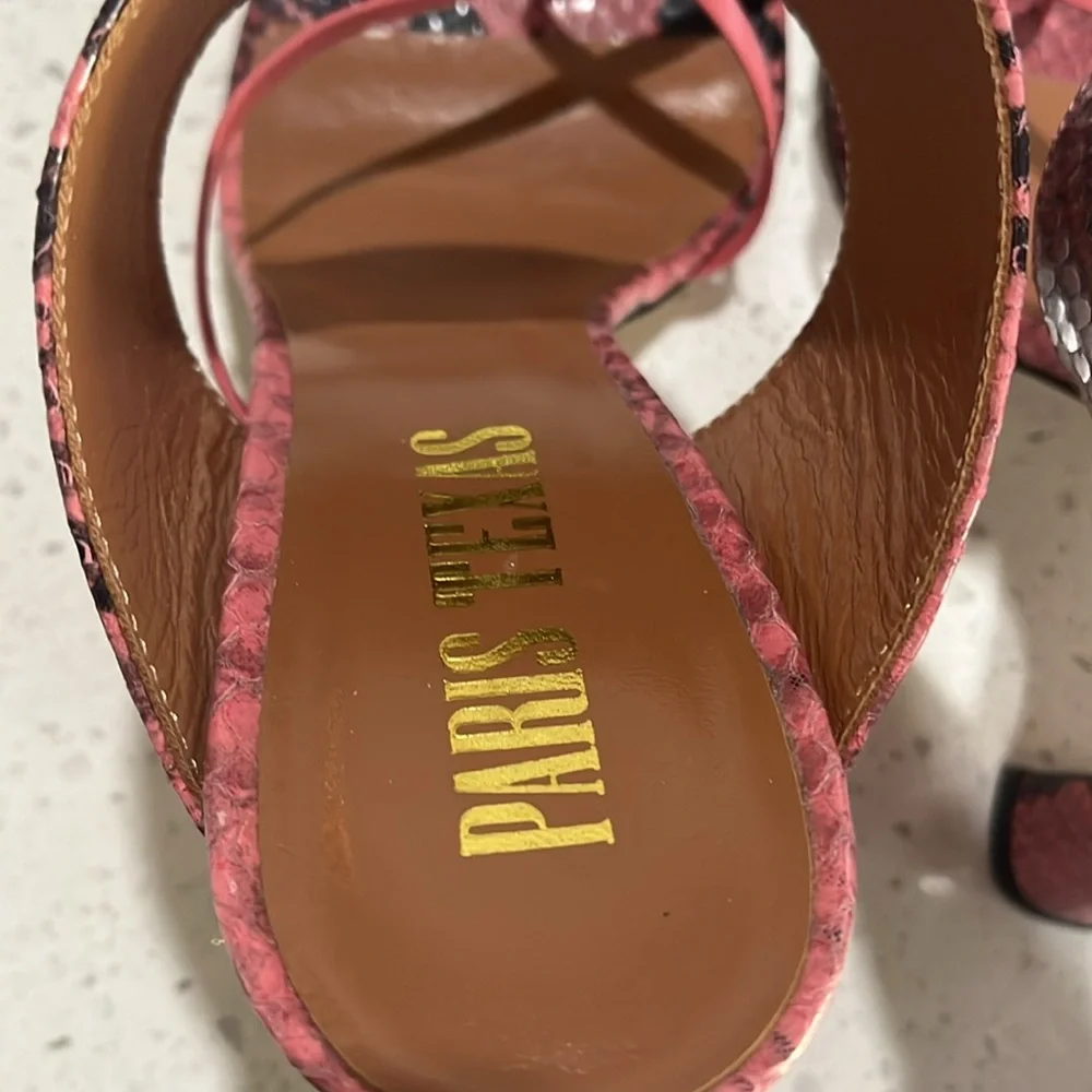 Paris Texas gorgeous Hot pink size 36 snake print 95mm sandals